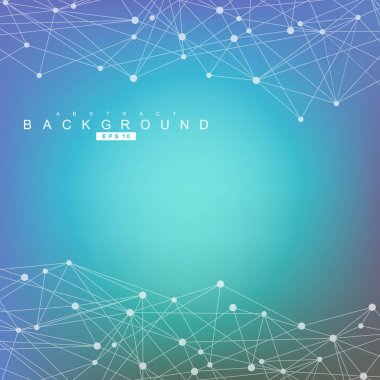 Bağlantılı çizgi ve noktalar ile geometrik arka plan. Yapısı molekül ve iletişim. Bilimsel kavram tasarımınız için. Tıp, teknoloji, bilim arka plan. Vektör çizim.
