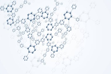 Yapı molekülü ve iletişim. DNA, atom, nöronlar. Tasarımınız için bilimsel bir kavram. Noktalarla birleştirilmiş çizgiler. Tıp, teknoloji, kimya, bilim geçmişi. Vektör illüstrasyonu.