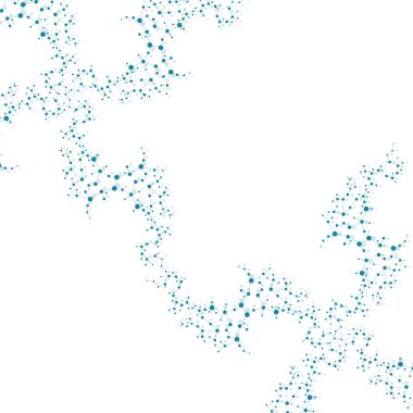 Yapı molekülü ve iletişim. DNA, atom, nöronlar. Tasarımınız için bilimsel bir kavram. Noktalarla birleştirilmiş çizgiler. Tıp, teknoloji, kimya, bilim geçmişi. Vektör illüstrasyonu.