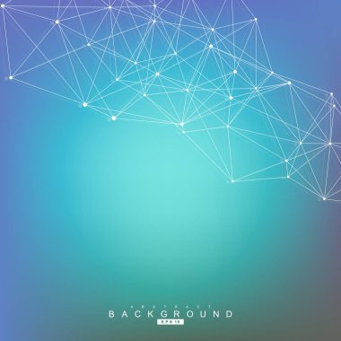 Bağlantılı çizgi ve noktalar ile geometrik arka plan. Yapısı molekül ve iletişim. Bilimsel kavram tasarımınız için. Tıp, teknoloji, bilim arka plan. Vektör çizim.
