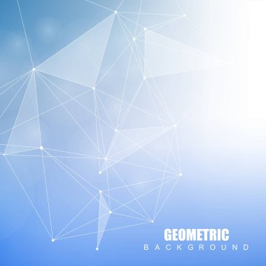 Bağlantılı çizgi ve noktalar ile geometrik arka plan. Yapısı molekül ve iletişim. Bilimsel kavram tasarımınız için. Tıp, teknoloji, bilim arka plan. Vektör çizim.