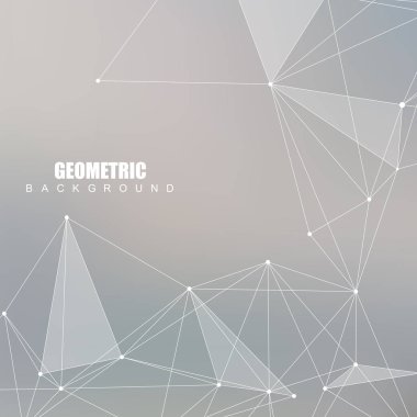 Bağlantılı çizgi ve noktalar ile geometrik arka plan. Yapısı molekül ve iletişim. Bilimsel kavram tasarımınız için. Tıp, teknoloji, bilim arka plan. Vektör çizim.