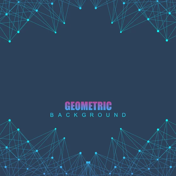 Bağlantılı çizgi ve noktalar ile geometrik arka plan. Yapısı molekül ve iletişim. Bilimsel kavram tasarımınız için. Tıp, teknoloji, bilim arka plan. Vektör çizim.