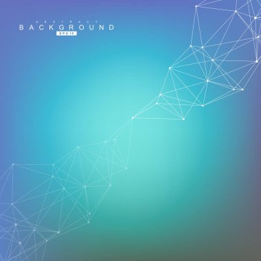 Bağlantılı çizgi ve noktalar ile geometrik arka plan. Yapısı molekül ve iletişim. Bilimsel kavram tasarımınız için. Tıp, teknoloji, bilim arka plan. Vektör çizim.