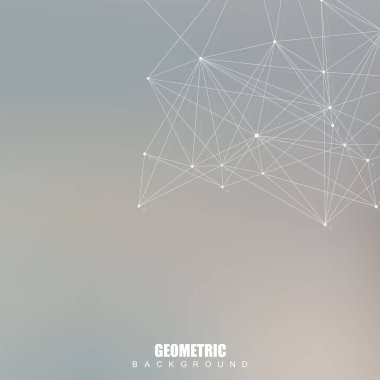 Bağlantılı çizgi ve noktalar ile geometrik arka plan. Yapısı molekül ve iletişim. Bilimsel kavram tasarımınız için. Tıp, teknoloji, bilim arka plan. Vektör çizim.