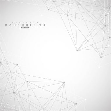 Bağlantılı çizgi ve noktalar ile geometrik arka plan. Yapısı molekül ve iletişim. Bilimsel kavram tasarımınız için. Tıp, teknoloji, bilim arka plan. Vektör çizim.