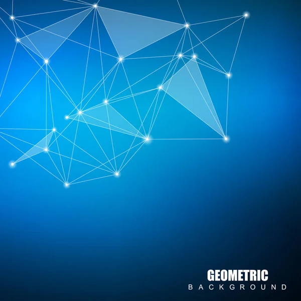 Geometriska abstrakt bakgrund med uppkopplade och prickar. Struktur molekyl och kommunikation. Vetenskapliga koncept för din design. Medicinsk, teknologi, vetenskap bakgrund. Vektorillustration. — Stock vektor