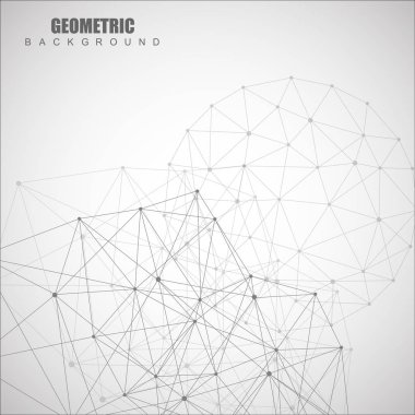 Bağlantılı çizgi ve noktalar ile geometrik arka plan. Yapısı molekül ve iletişim. Bilimsel kavram tasarımınız için. Tıp, teknoloji, bilim arka plan. Vektör çizim.