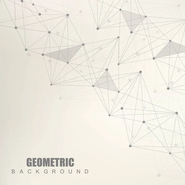 Bağlı çizgi ve noktalarla Geometrik soyut arkaplan. Yapı molekülü ve iletişim. Tasarımınız için bilimsel bir kavram. Tıp, teknoloji, bilim geçmişi. resimleme.