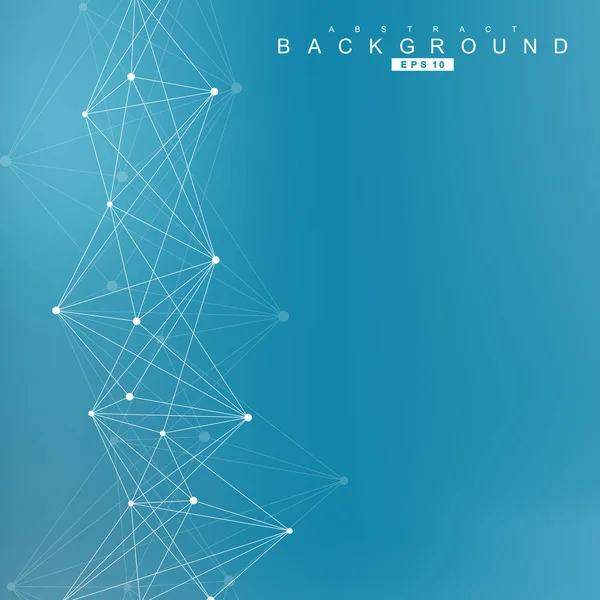 Bağlantılı çizgi ve noktalar ile geometrik arka plan. Yapısı molekül ve iletişim. Bilimsel kavram tasarımınız için. Tıp, teknoloji, bilim arka plan. Vektör çizim.
