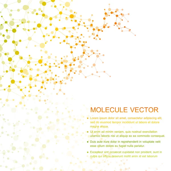 Yapı molekülü ve iletişim. DNA, atom, nöronlar. Tasarımınız için bilimsel bir kavram. Noktalarla birleştirilmiş çizgiler. Tıp, teknoloji, kimya, bilim geçmişi. Vektör illüstrasyonu.