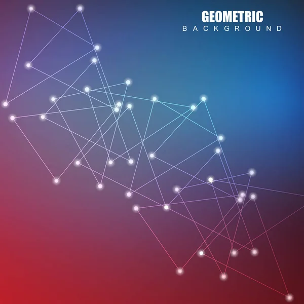 Geometryczne streszczenie tło z połączonych linii i kropek. Struktura cząsteczki i komunikacji. Naukowych koncepcji projektu. Medycznej, technologii, nauki tła. Ilustracja wektorowa. — Wektor stockowy