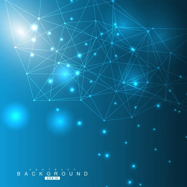 Bağlantılı çizgi ve noktalar ile geometrik arka plan. Yapısı molekül ve iletişim. Bilimsel kavram tasarımınız için. Tıp, teknoloji, bilim arka plan. Vektör çizim.