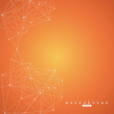 Bağlantılı çizgi ve noktalar ile geometrik arka plan. Yapısı molekül ve iletişim. Bilimsel kavram tasarımınız için. Tıp, teknoloji, bilim arka plan. Vektör çizim.