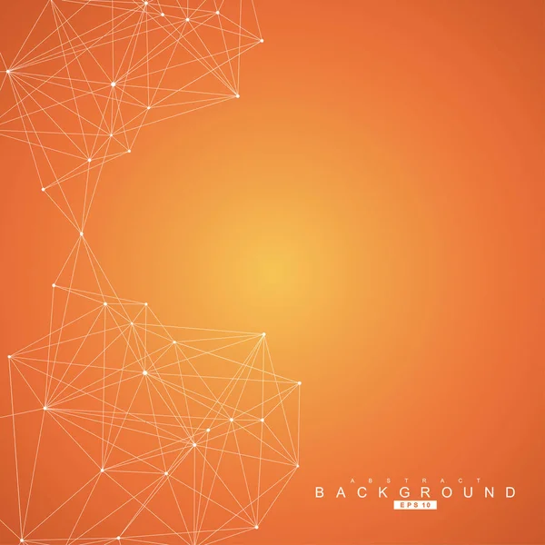 Bağlantılı çizgi ve noktalar ile geometrik arka plan. Yapısı molekül ve iletişim. Bilimsel kavram tasarımınız için. Tıp, teknoloji, bilim arka plan. Vektör çizim.