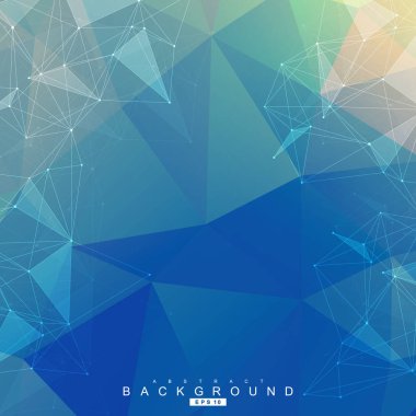 Bağlantılı çizgi ve noktalar ile geometrik arka plan. Yapısı molekül ve iletişim. Bilimsel kavram tasarımınız için. Tıp, teknoloji, bilim arka plan. Vektör çizim.