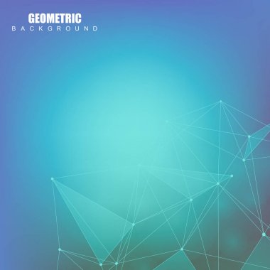 Bağlantılı çizgi ve noktalar ile geometrik arka plan. Yapısı molekül ve iletişim. Bilimsel kavram tasarımınız için. Tıp, teknoloji, bilim arka plan. Vektör çizim.