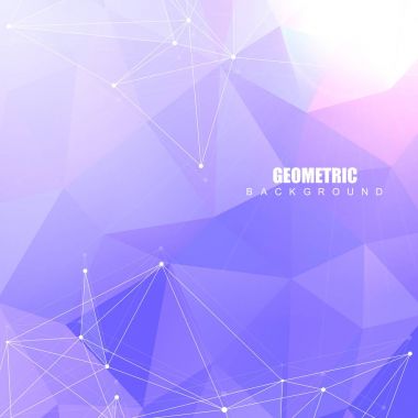 Bağlantılı çizgi ve noktalar ile geometrik arka plan. Yapısı molekül ve iletişim. Bilimsel kavram tasarımınız için. Tıp, teknoloji, bilim arka plan. Vektör çizim.