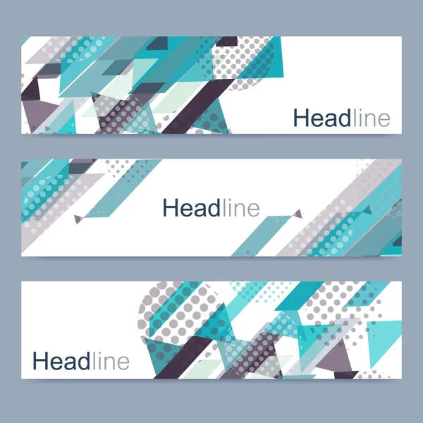 Set geometrico di banner vettoriali moderni. Disegno astratto banner web template.Vector disegno . — Vettoriale Stock