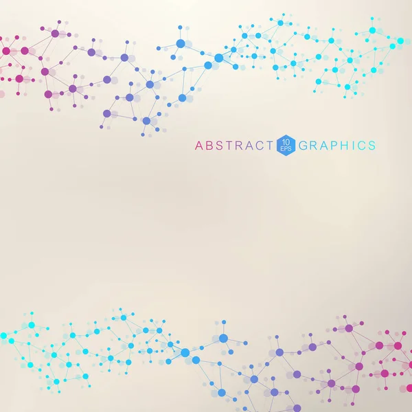 Structure molécule et communication. ADN, atome, neurones. Concept scientifique pour votre design. Lignes connectées avec des points. Médecine, technologie, chimie, sciences. Illustration vectorielle. — Image vectorielle