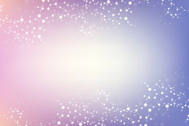 Yapı molekülü ve iletişim. DNA, atom, nöronlar. Tasarımınız için bilimsel bir kavram. Noktalarla birleştirilmiş çizgiler. Tıp, teknoloji, kimya, bilim geçmişi. Vektör illüstrasyonu.