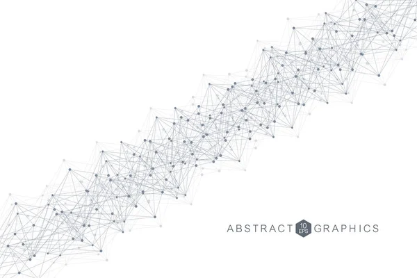 Geometriai absztrakt háttér vonal és pont. Nagy Data Visualization. Globális hálózati kapcsolatot vektor. Egyszerű grafikus háttér kommunikáció. Technológiai, tudományos háttérrel. — Stock Vector