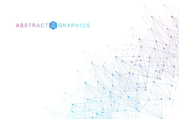 Geometriai absztrakt háttér vonal és pont. Nagy Data Visualization. Globális hálózati kapcsolatot vektor. Egyszerű grafikus háttér kommunikáció. Technológiai, tudományos háttérrel. — Stock Vector