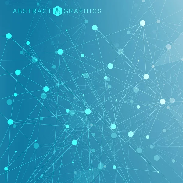 Visualisation Big Data Contexte. Fond abstrait virtuel futuriste moderne. Modèle de réseau scientifique, lignes et points de connexion. Vecteur de connexion réseau mondial . — Image vectorielle