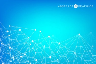 Büyük veri görselleştirme arka plan. Modern futuristik sanal arka plan. Bilim ağ desen, çizgiler ve noktalar bağlama. Genel ağ bağlantısı vektör.