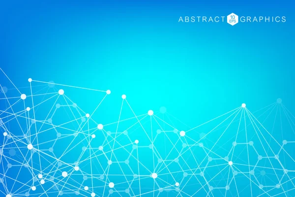 Büyük veri görselleştirme arka plan. Modern futuristik sanal arka plan. Bilim ağ desen, çizgiler ve noktalar bağlama. Genel ağ bağlantısı vektör.