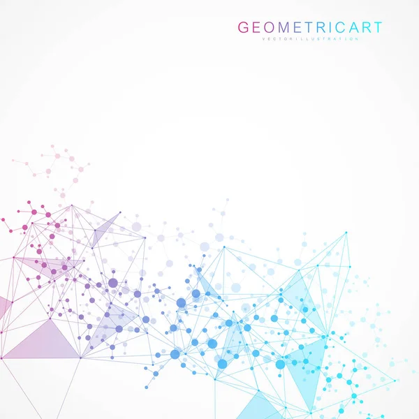 Big Data Visualisierung Hintergrund. moderne futuristische virtuelle abstrakte Hintergrund. Wissenschaft Netzwerkmuster, Verbindungslinien und Punkte. globaler Netzwerk-Verbindungsvektor. — Stockvektor