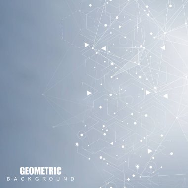 Bağlantılı çizgi ve noktalar ile geometrik arka plan. Yapısı molekül ve iletişim. Bilimsel kavram tasarımınız için. Tıp, teknoloji, bilim arka plan. Vektör çizim.