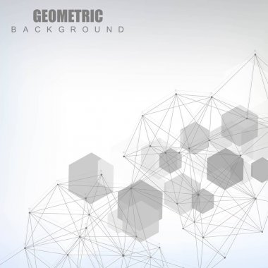 Altıgen soyut arkaplan. Büyük Veri Görselleştirme. Genel ağ bağlantısı. Tıp, teknoloji, bilim geçmişi. Vektör illüstrasyonu.