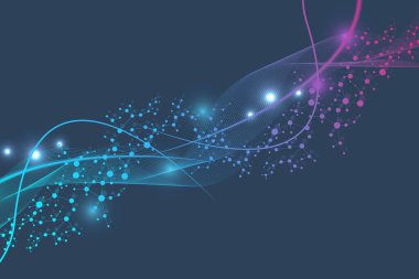 Büyük Veri Görselleştirme Arkaplanı. Modern fütüristik sanal arkaplan. Bilim ağı şablonu, noktaları ve çizgileri birleştiriyor. Genel ağ bağlantısı .