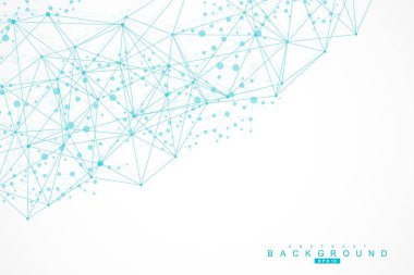 Büyük veri görselleştirme arka plan. Modern futuristik sanal arka plan. Bilim ağ desen, çizgiler ve noktalar bağlama. Genel ağ bağlantısı vektör.