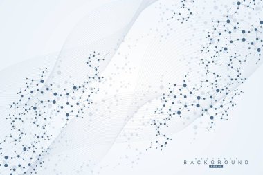 Büyük Veri Görselleştirme Arkaplanı. Modern fütüristik sanal arkaplan. Bilim ağı şablonu, noktaları ve çizgileri birleştiriyor. Genel ağ bağlantısı .