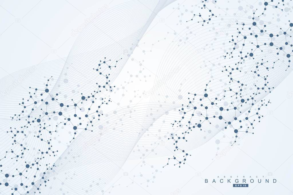 Big Data Visualization Background. Modern futuristic virtual abstract background. Science network pattern, connecting lines and dots. Global network connection .