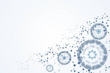 Büyük Veri Görselleştirme Arkaplanı. Modern fütüristik sanal arkaplan. Bilim ağı şablonu, noktaları ve çizgileri birleştiriyor. Genel ağ bağlantısı .