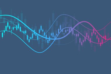 Borsa veya ön ödeme grafiği. Finansal piyasa vektör illüstrasyon çizelgesi Soyut finans arka planı.