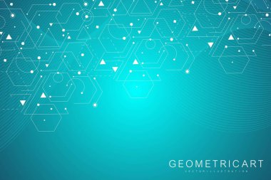 Altıgen soyut arkaplan. Büyük Veri Görselleştirme. Genel ağ bağlantısı. Tıp, teknoloji, bilim geçmişi. Vektör illüstrasyonu.