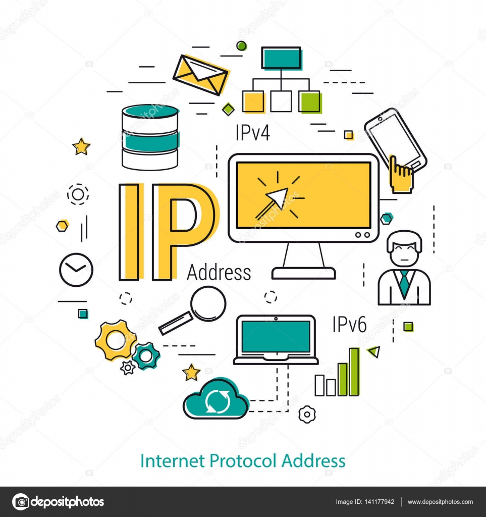 im 225 genes ipv4 direcci 243 n ip concepto de l 237 nea vector direccia n ip