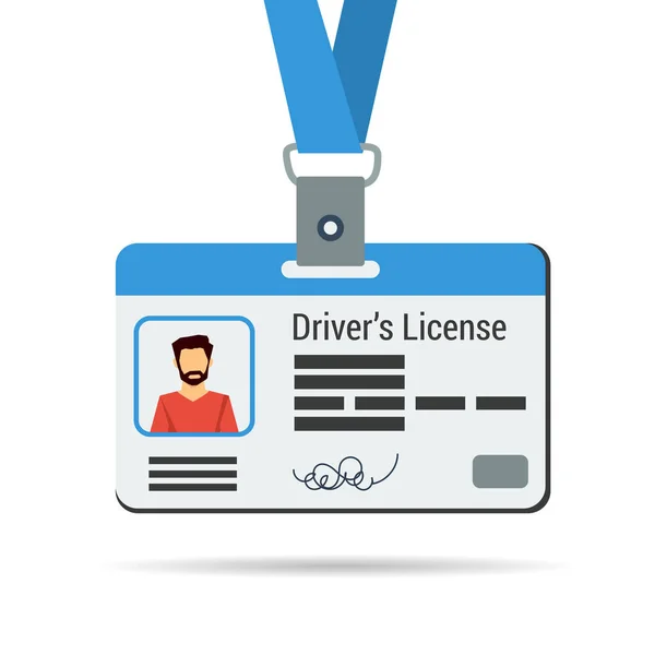 Icône de permis de conduire isolé — Image vectorielle