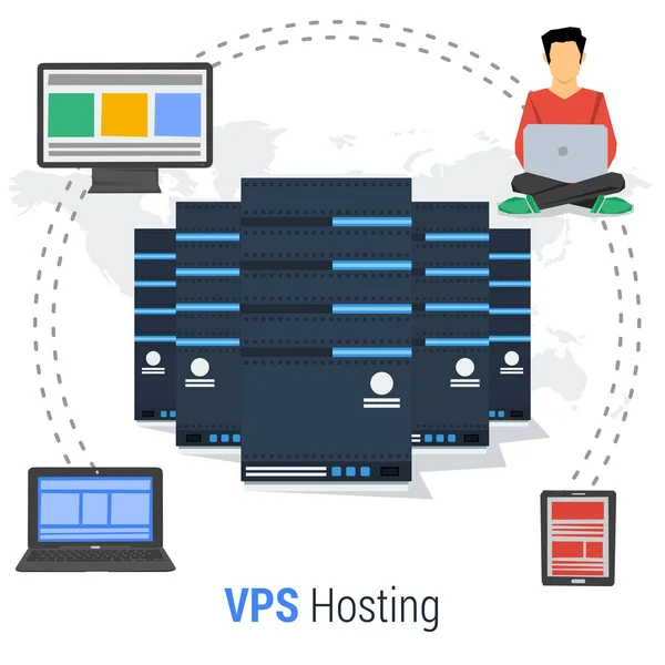 Begreppet Virtual Private Server — Stock vektor