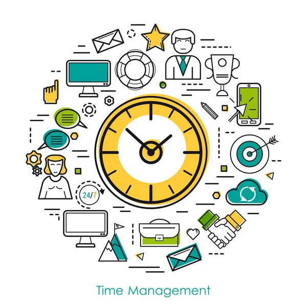 Horloge - concept de gestion du temps — Image vectorielle