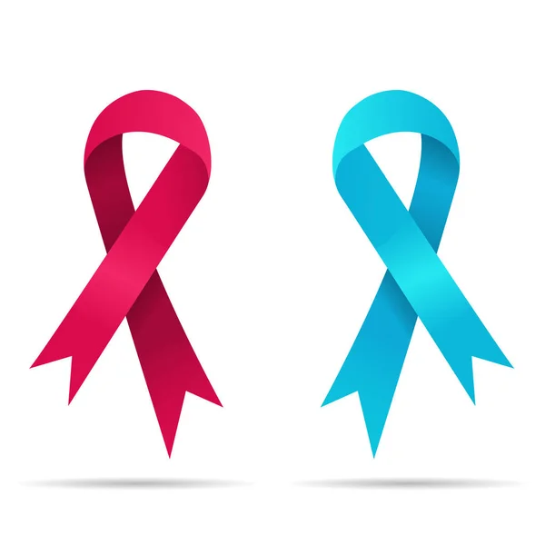 Dos cintas para el día mundial del cáncer — Archivo Imágenes Vectoriales