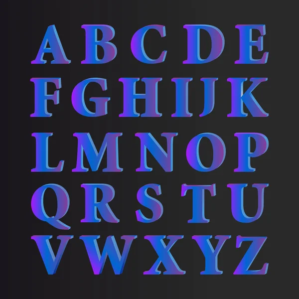 Vektor Alphabet Buchstaben auf schwarz — Stockvektor