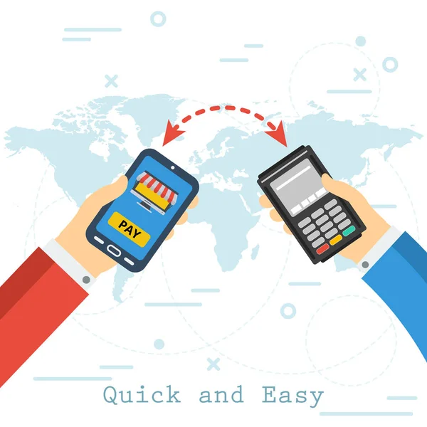 Γρήγορη και εύκολη κινητή πληρωμή — Διανυσματικό Αρχείο
