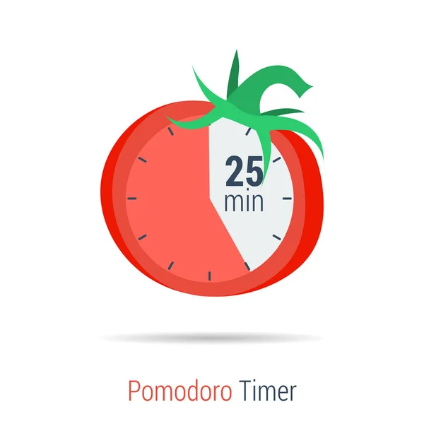 Pomodoro minuterie icône plate — Image vectorielle