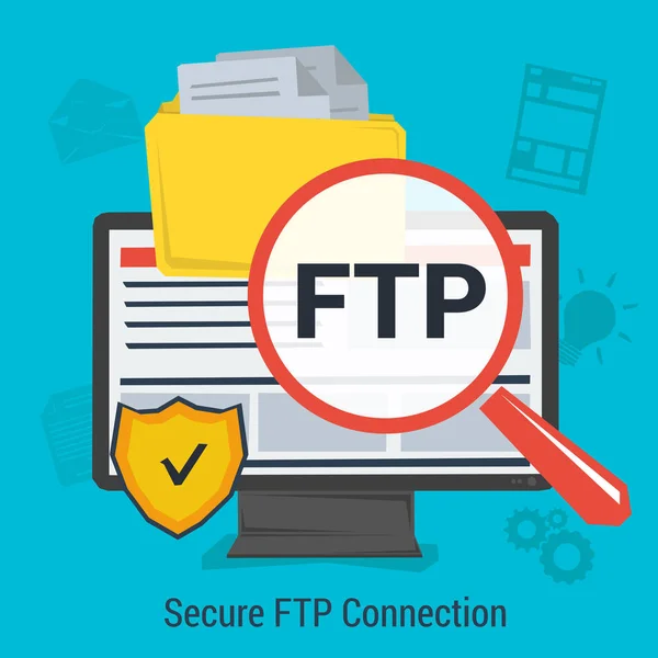 Conexão segura de FTP — Vetor de Stock