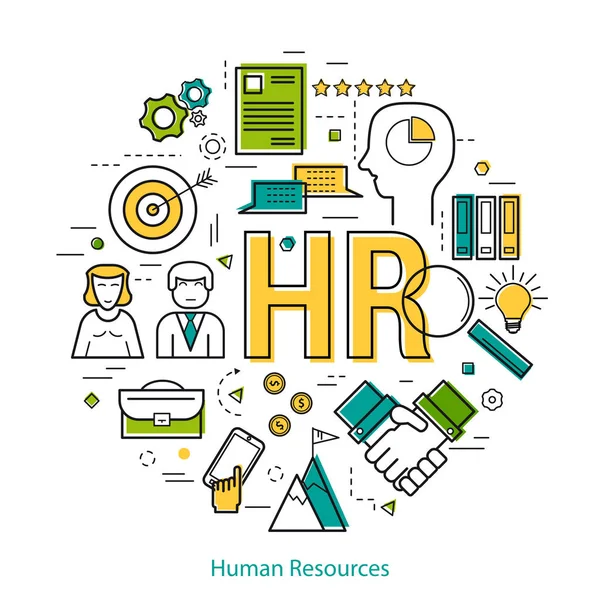 Concept Human Resources - LineArt — Stock Vector